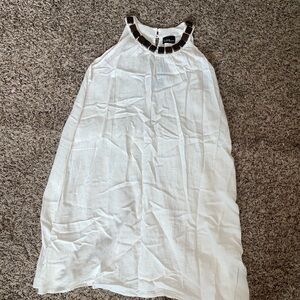 Love Women's White Dress with Brown Accents